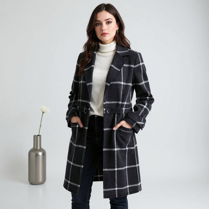 RETRO | PLAID TWEED COAT