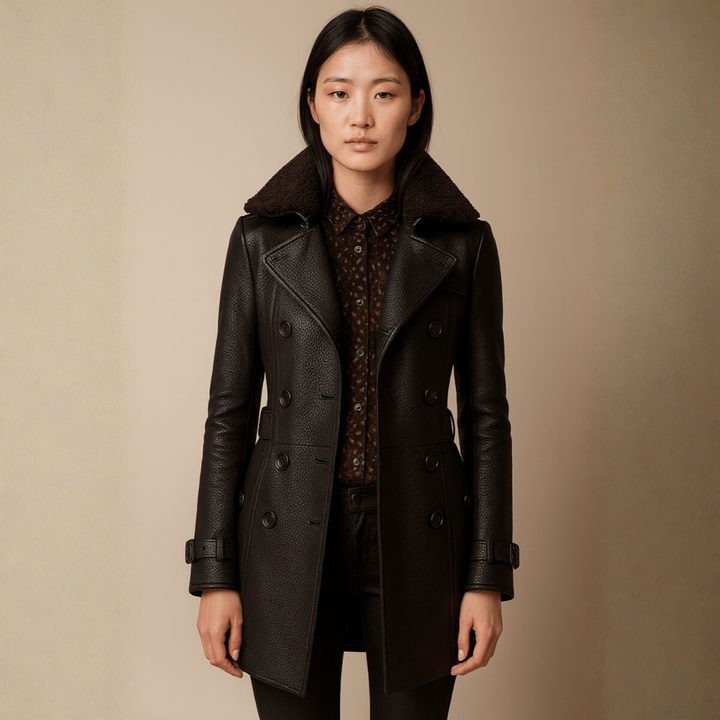 ALLESIA | ELEGANT LEATHER COAT