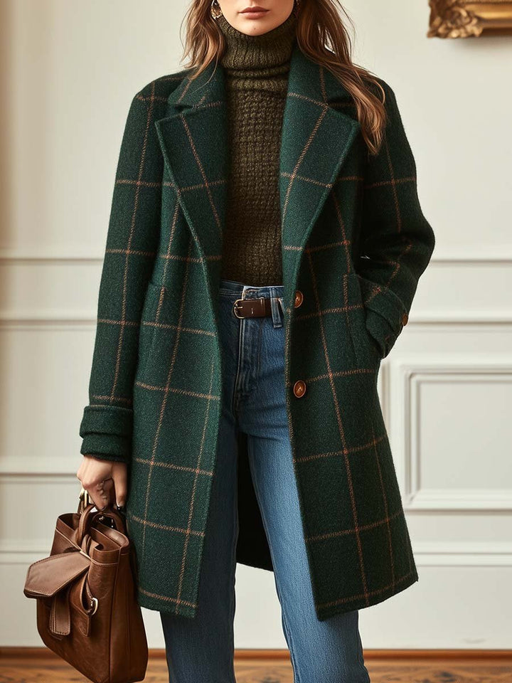 RETRO | PLAID TWEED COAT